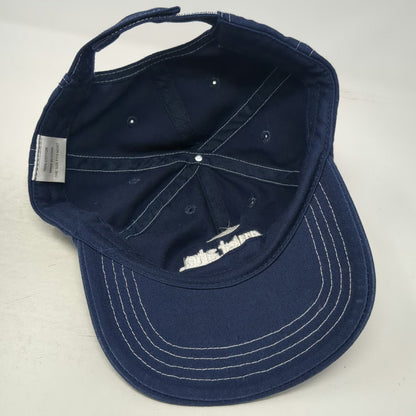 Allstate Logo Baseball Cap Blue One Size White Contrast Stitching Strapback Hat