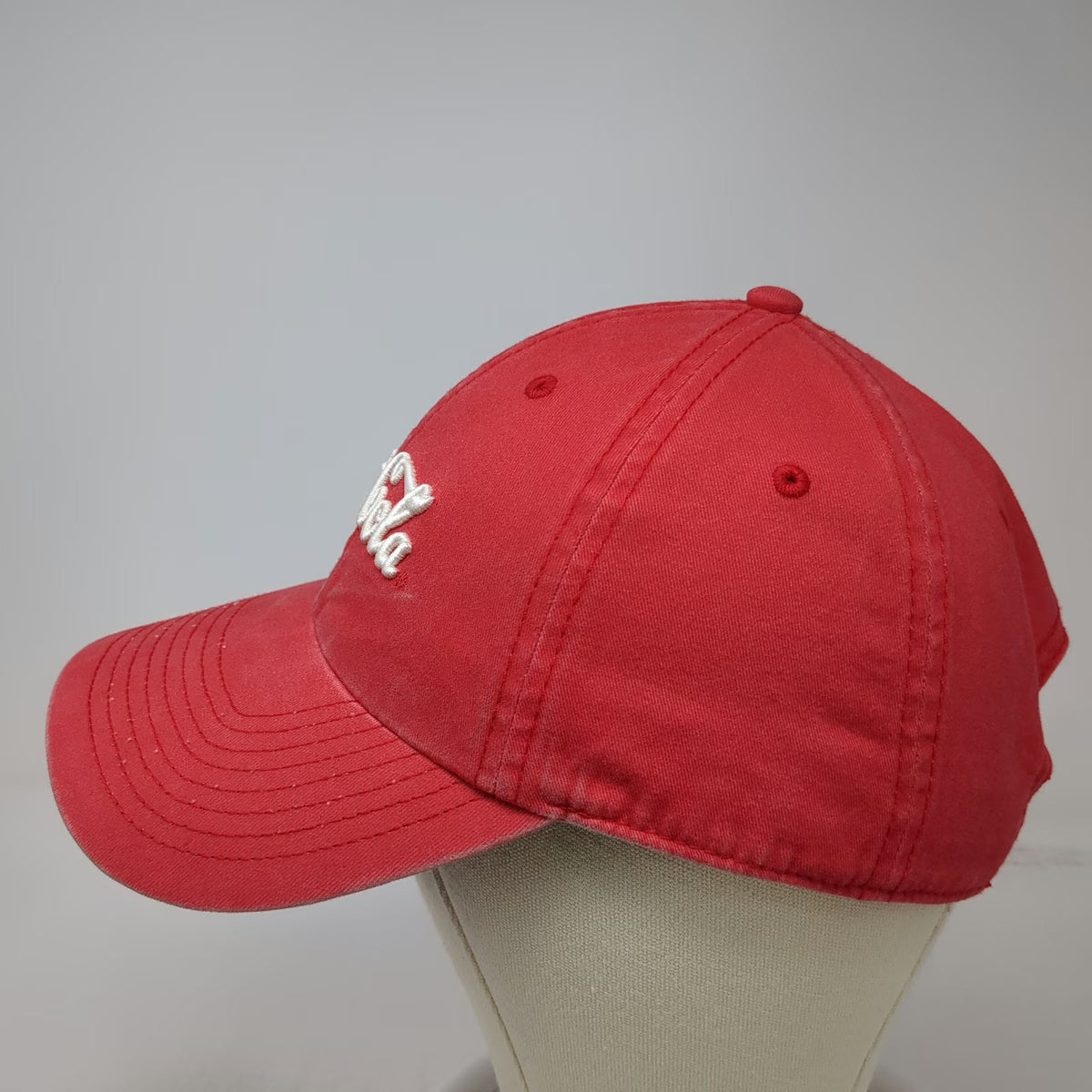 American Needle Baseball Cap Red One Size Coca-Cola Script Logo Slideback Hat