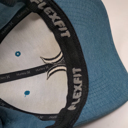 Hurley Fitted Hat Blue L/XL Embroidered Logo 6 Panel Flexfit Yupoong