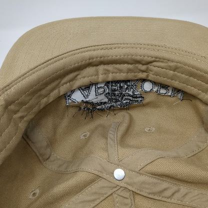 AS Colour 5 Panel Beige One Size Snapback Canvas Embroidered Logo Flat Brim Hat