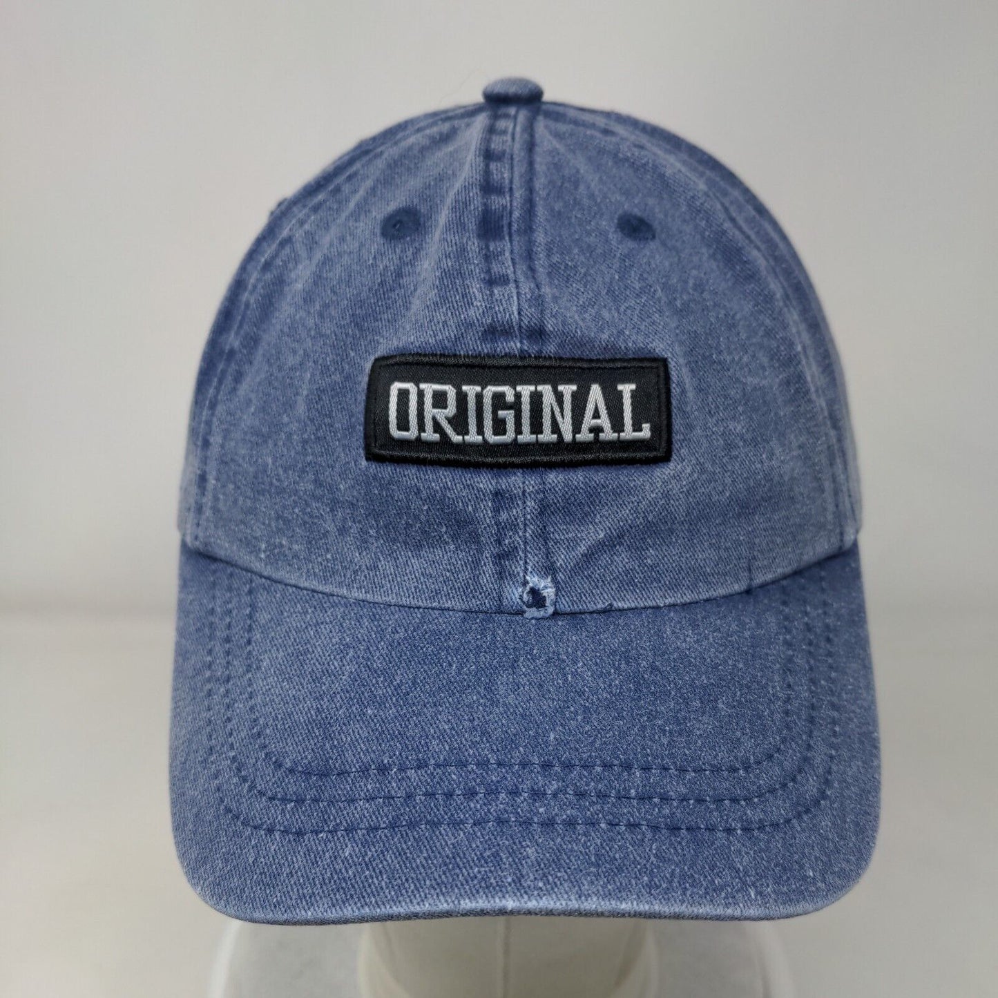 Original Patch Strapback Hat Blue One Size Solid Adjustable 6 Panel