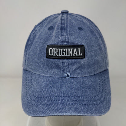 Original Patch Strapback Hat Blue One Size Solid Adjustable 6 Panel
