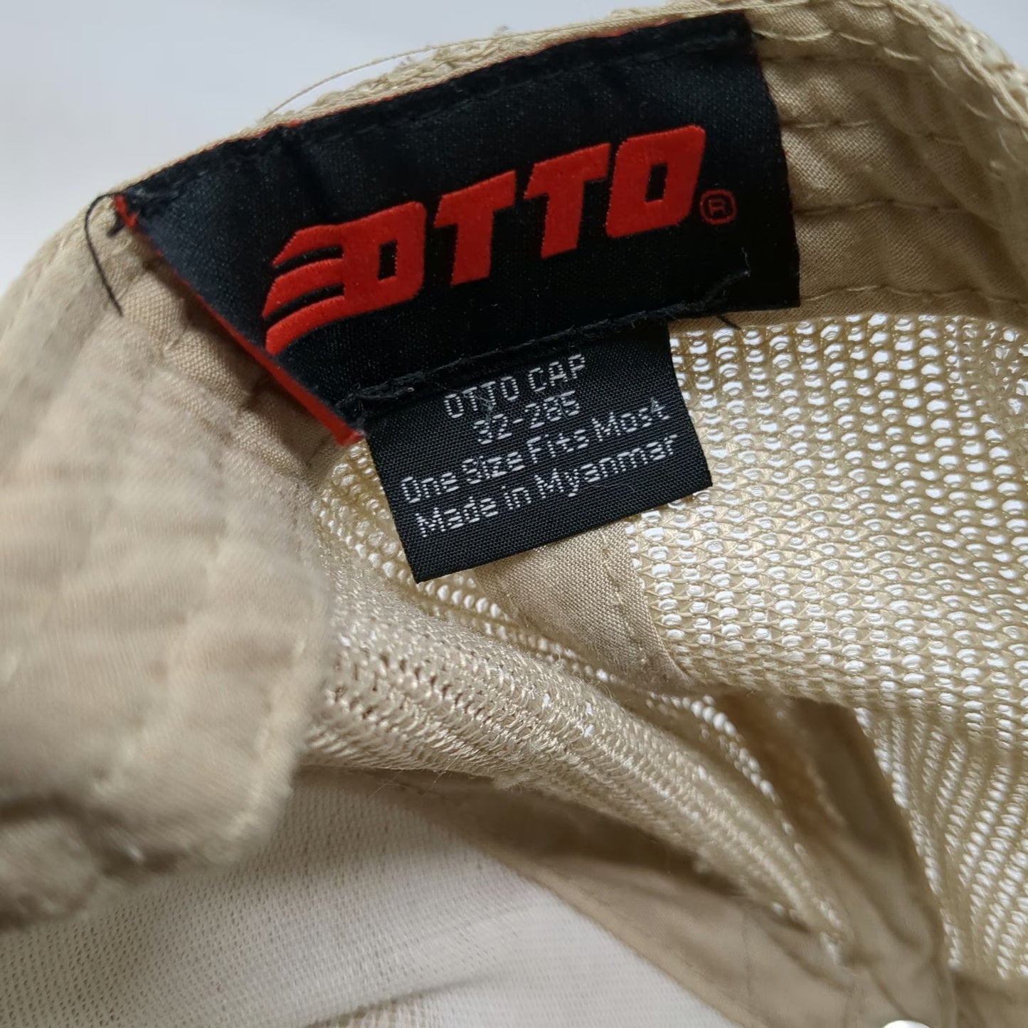 RawGear Trucker Hat Beige One Size Mesh Back Snapback Logo Patch Fitness Gym