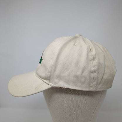 Heavy Motions Strapback Hat Tan One Size Adjustable Embroidered Vented Holes