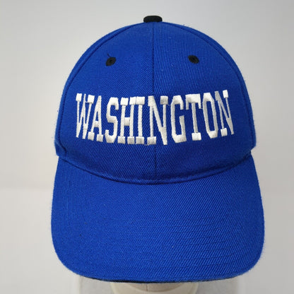 Washington Strapback Hat Blue One Size Adjustable Embroidered 6 Panel