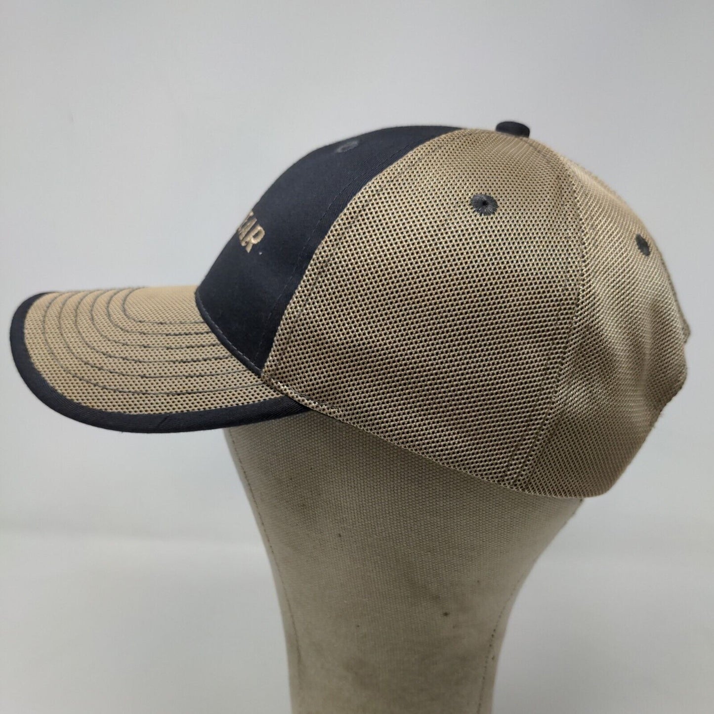 Goodyear Men's Strapback Mesh Back Hat Tan Blue Adjustable Embroidered Logo