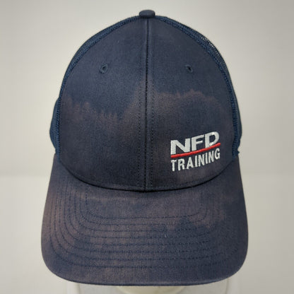 NFD Training Snapback Trucker Hat Blue One Size Mesh Back Embroidered