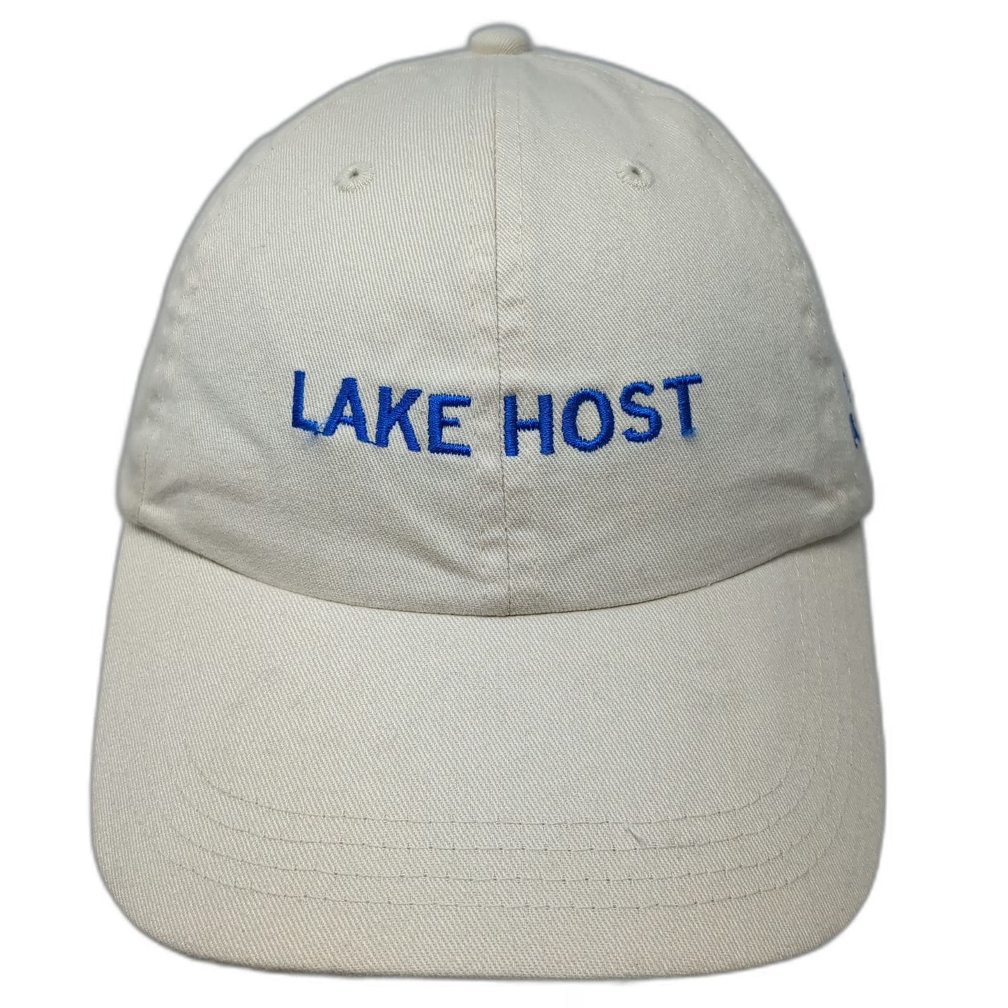 Baseball Cap Beige One Size NH Lakes Association Lake Host Cotton Slideback Hat