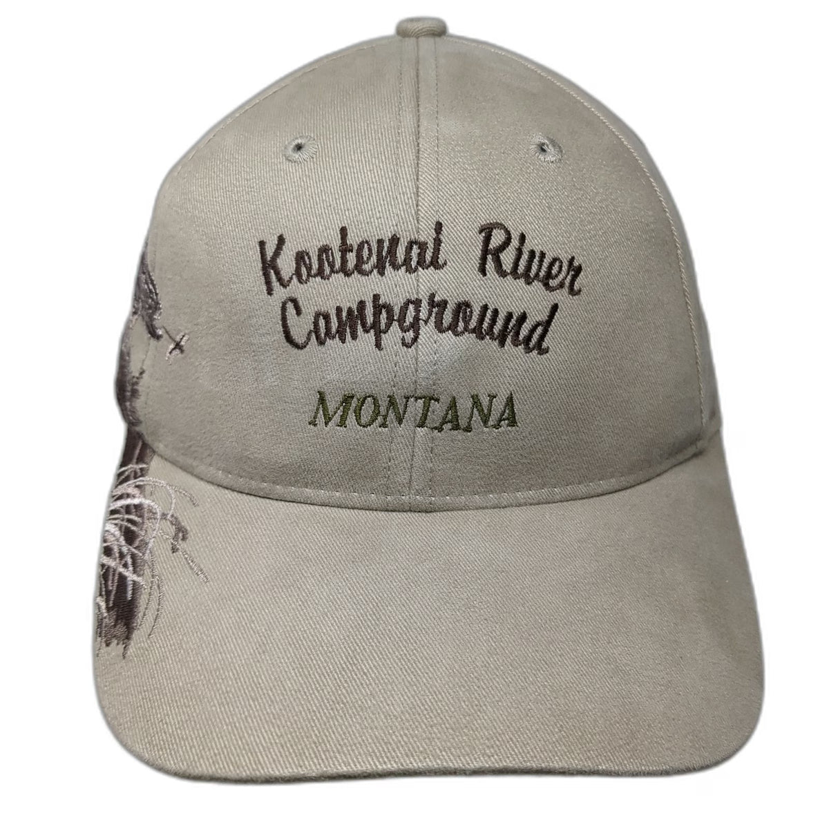 Dri Duck Beige Baseball Cap One Size Kootenai River Campground Montana Fish Hat
