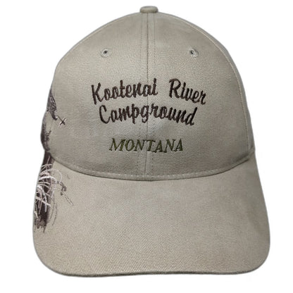 Dri Duck Beige Baseball Cap One Size Kootenai River Campground Montana Fish Hat