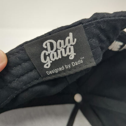 Dad Gang 5 Panel Black Blue One Size Snapback Hat Logo Script Embroidery Graphic