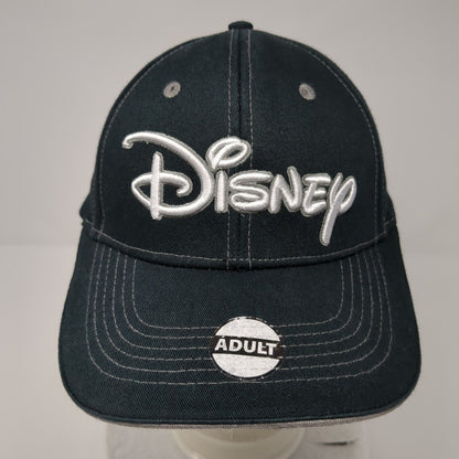 Disney Strapback Hat Black One Size Adjustable Embroidered 6 Panel