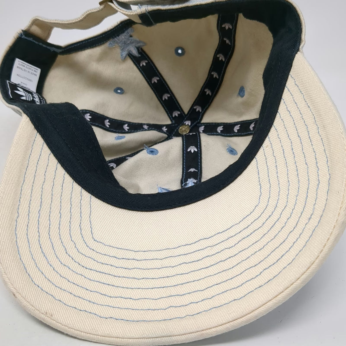 Adidas Baseball Cap Blue One Size Embroidered Trefoil Logo Hat Slideback Denim