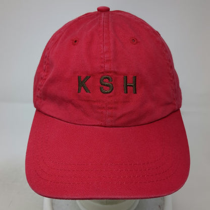 McNeal Baseball Cap Red One Size KSH Embroidered Leather Strapback Cotton Hat