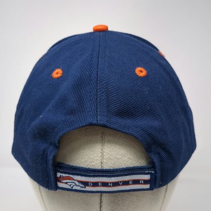NFL Baseball Cap Orange One Size Denver Broncos Logo Embroidered Blue Hat