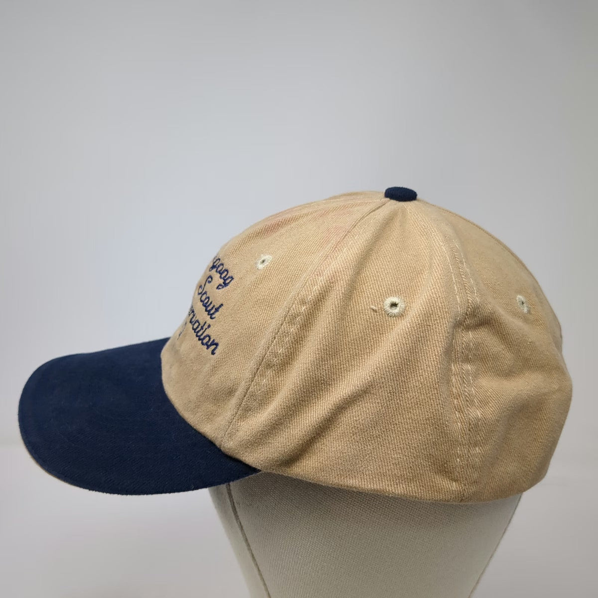 Nissin Cap Baseball Cap Beige Blue OSFM Yawgoog Scout Reservation Rhode Island
