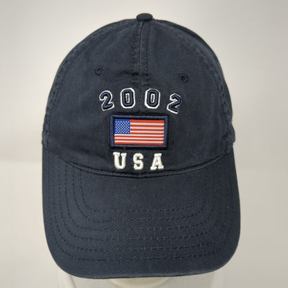 2002 USA Slideback Hat Blue OS Adjustable Embroidered Patriotic Arizona Jean Co