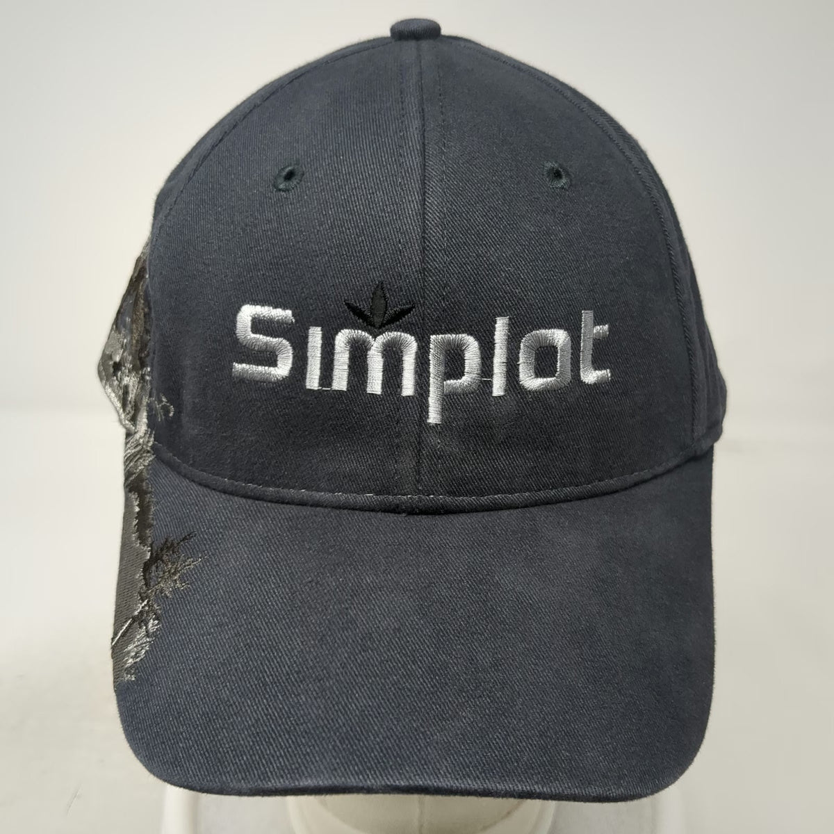 Dri Duck Simplot Baseball Cap Gray One Size Embroidered Grizzly Bear Hat Cotton