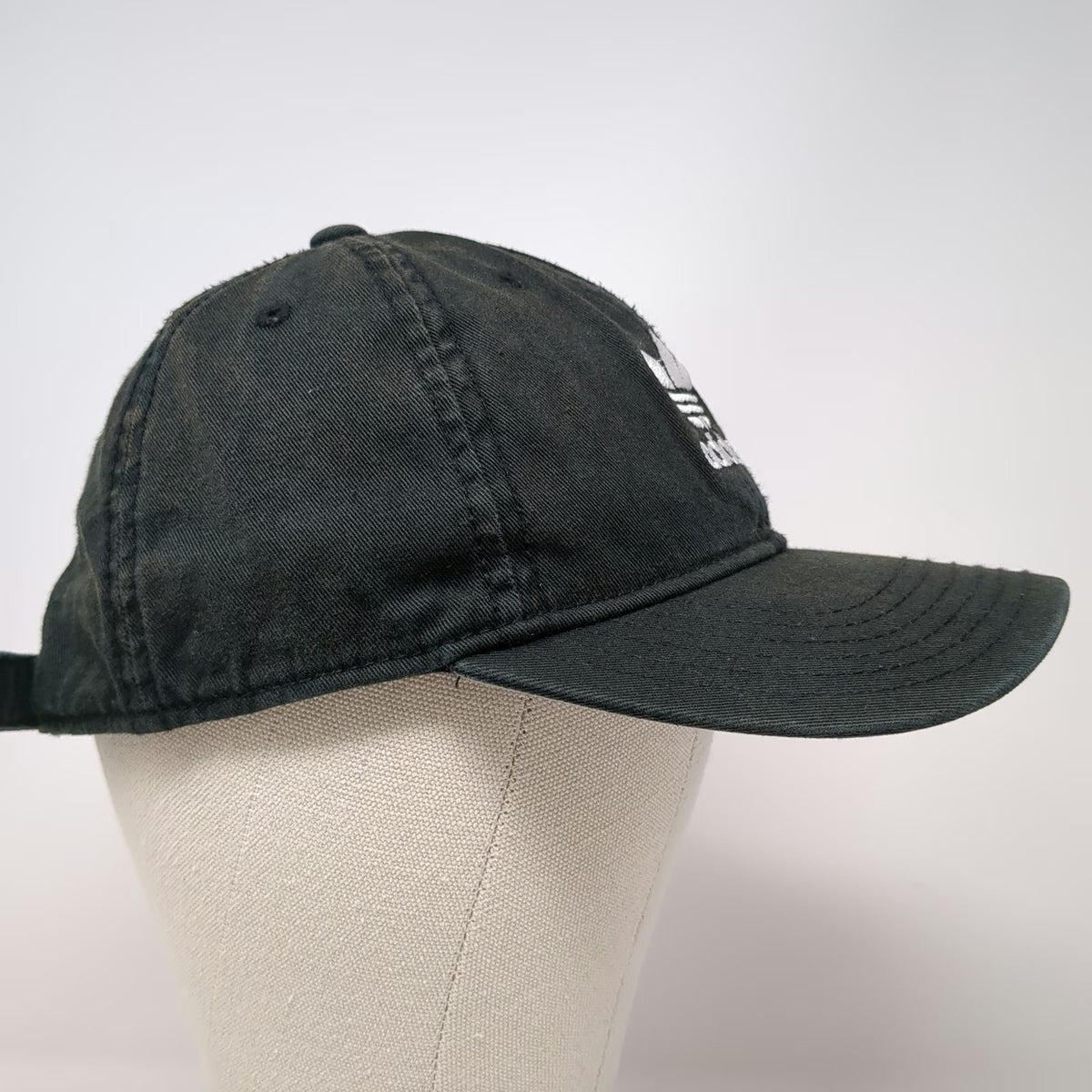 adidas Baseball Cap Black One Size Trefoil Embroidered Logo Slideback Cotton Hat