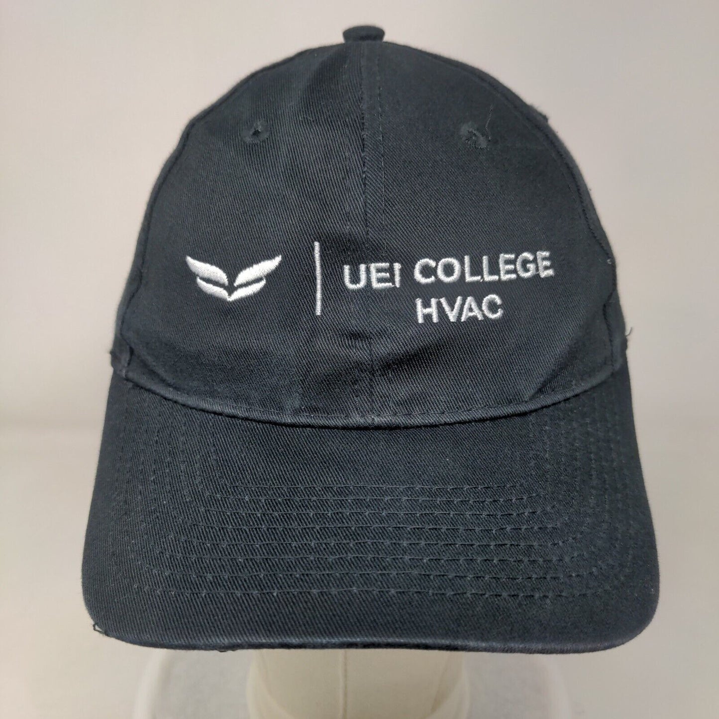 UEI College HVAC Strapback Hat Black One Size Embroidered Port & Company