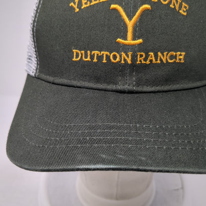 Yellowstone Dutton Ranch Snapback Trucker Hat Green OS Adjustable Mesh Back