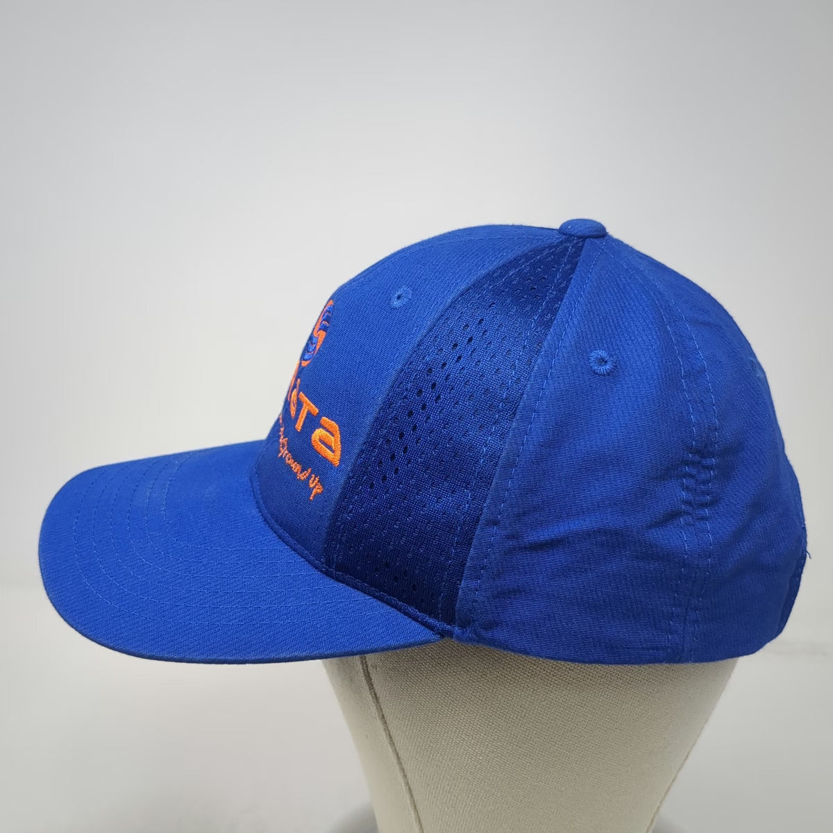 Port Authority Baseball Cap Blue OSFM Strata Mesh Side Panels Embroidered Hat