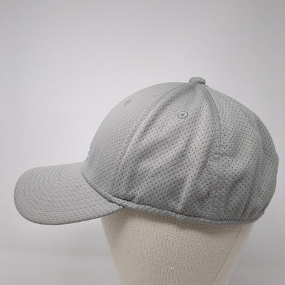 Adidas Fitted Hat Gray S/M Embroidered 3 Stripes 6 Panel Vent Holes