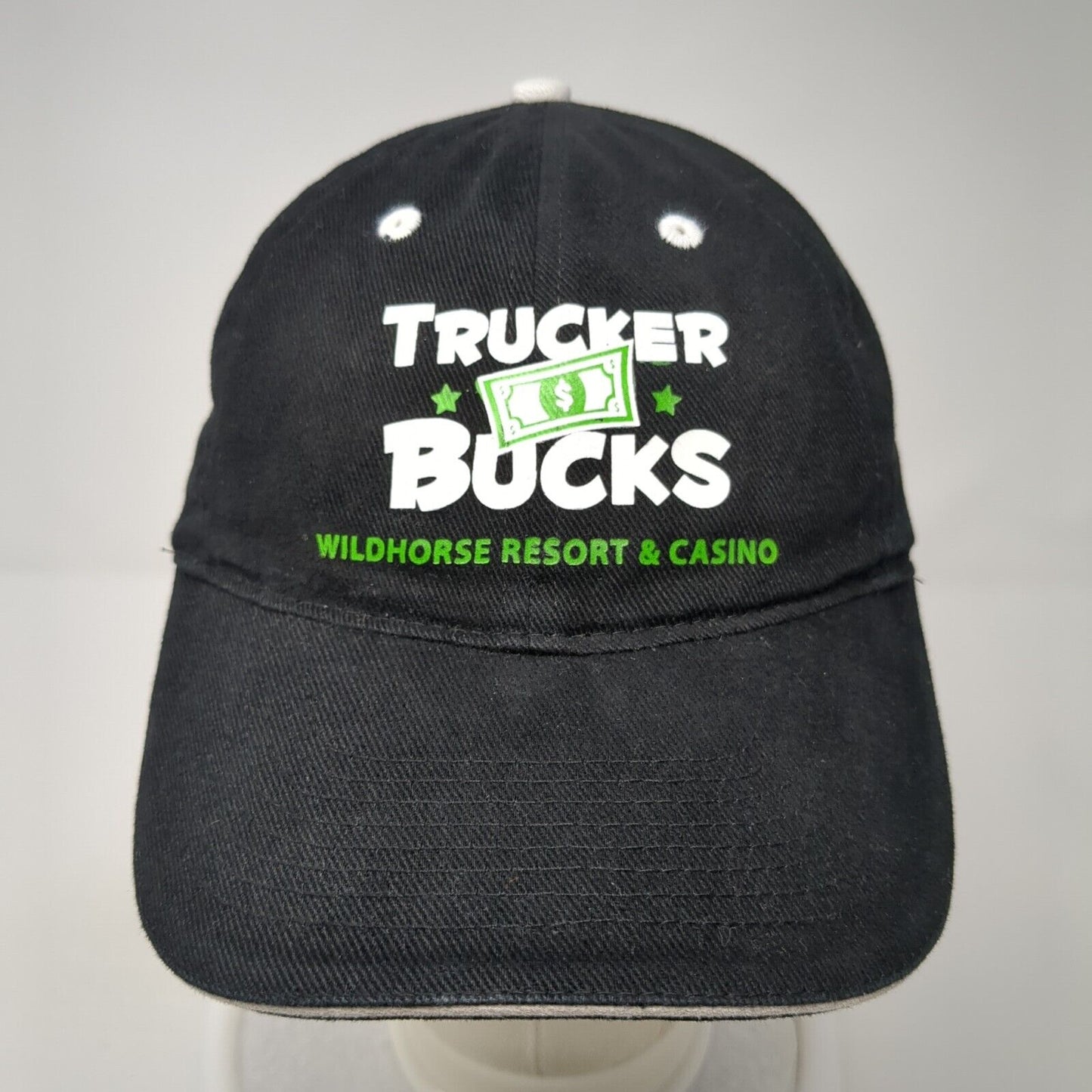 Trucker Bucks Wildhorse Resort & Casino Strapback Hat Black OS Adjustable Otto