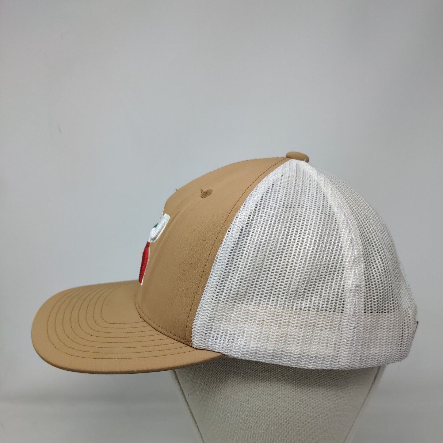 Get Your Hooey Snapback Mesh Back Trucker Hat Tan One Size Embroidered