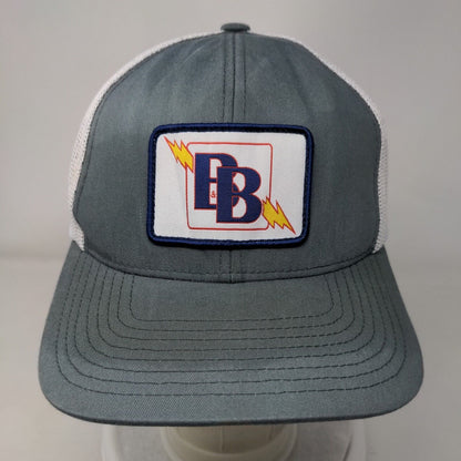B&B Patch Snapback Mesh Back Trucker Hat Gray One Size Colorblock