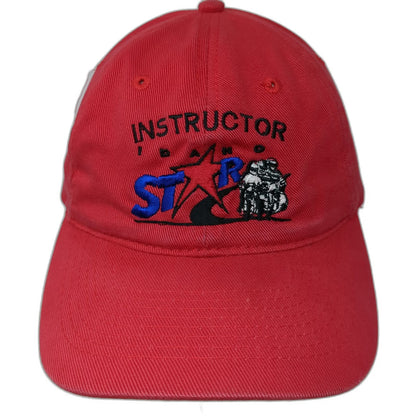 Otto Baseball Cap Red One Size Idaho STAR Motorcycle Instructor Strapback Hat