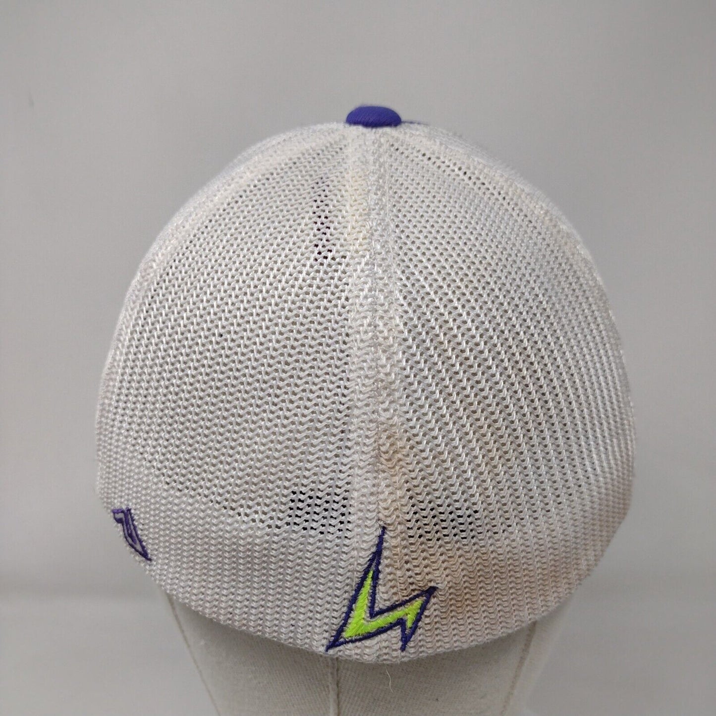 ML Fitted Mesh Back Trucker Hat Blue S/M Embroidered Pacific Headwear
