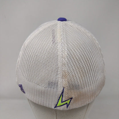 ML Fitted Mesh Back Trucker Hat Blue S/M Embroidered Pacific Headwear