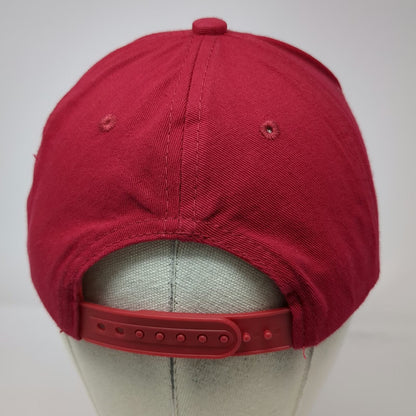 Red Snapback Hat One Size RP Logo Circle Patch Structured Adjustable Baseball