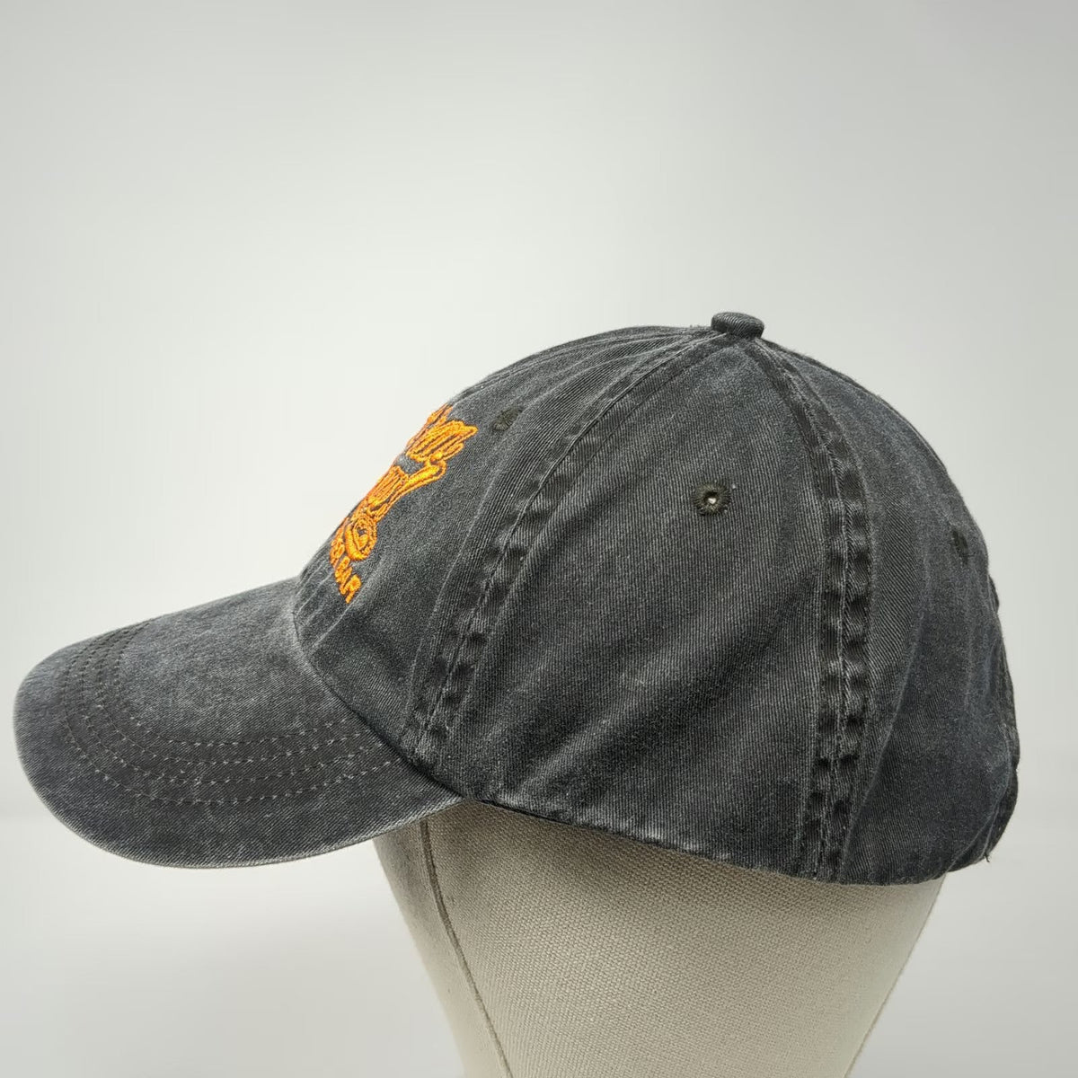 Anvil Baseball Cap Gray One Size Hunt's Oyster Bar Eat em Raw Slideback Hat