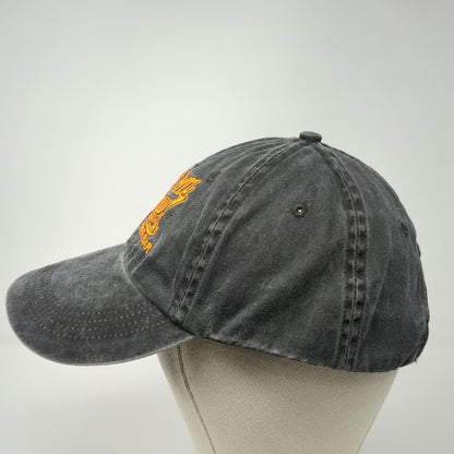 Anvil Baseball Cap Gray One Size Hunt's Oyster Bar Eat em Raw Slideback Hat