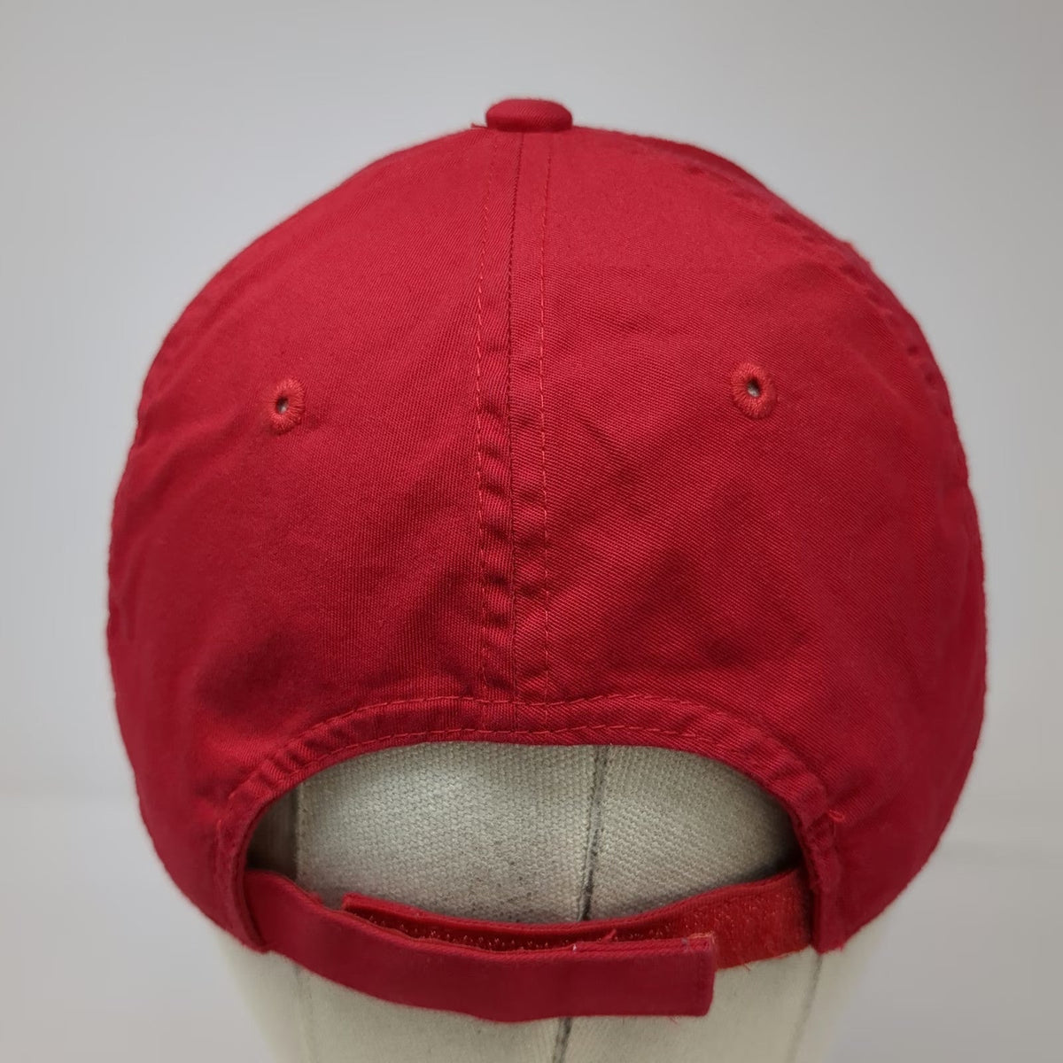 American Needle Baseball Cap Red One Size Strapback Sandy Burr Golf School Hat