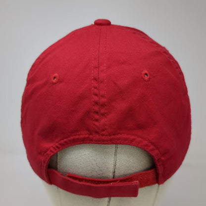American Needle Baseball Cap Red One Size Strapback Sandy Burr Golf School Hat