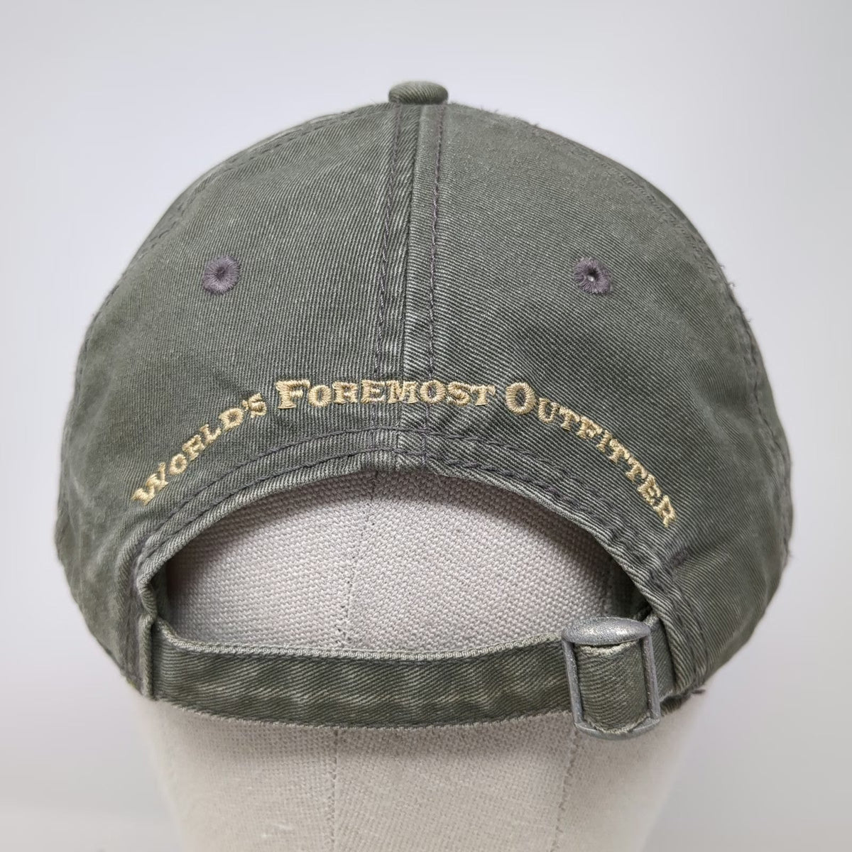 Cabela's Green Baseball Cap One Size Slideback Worlds Foremost Outfitter Fishing