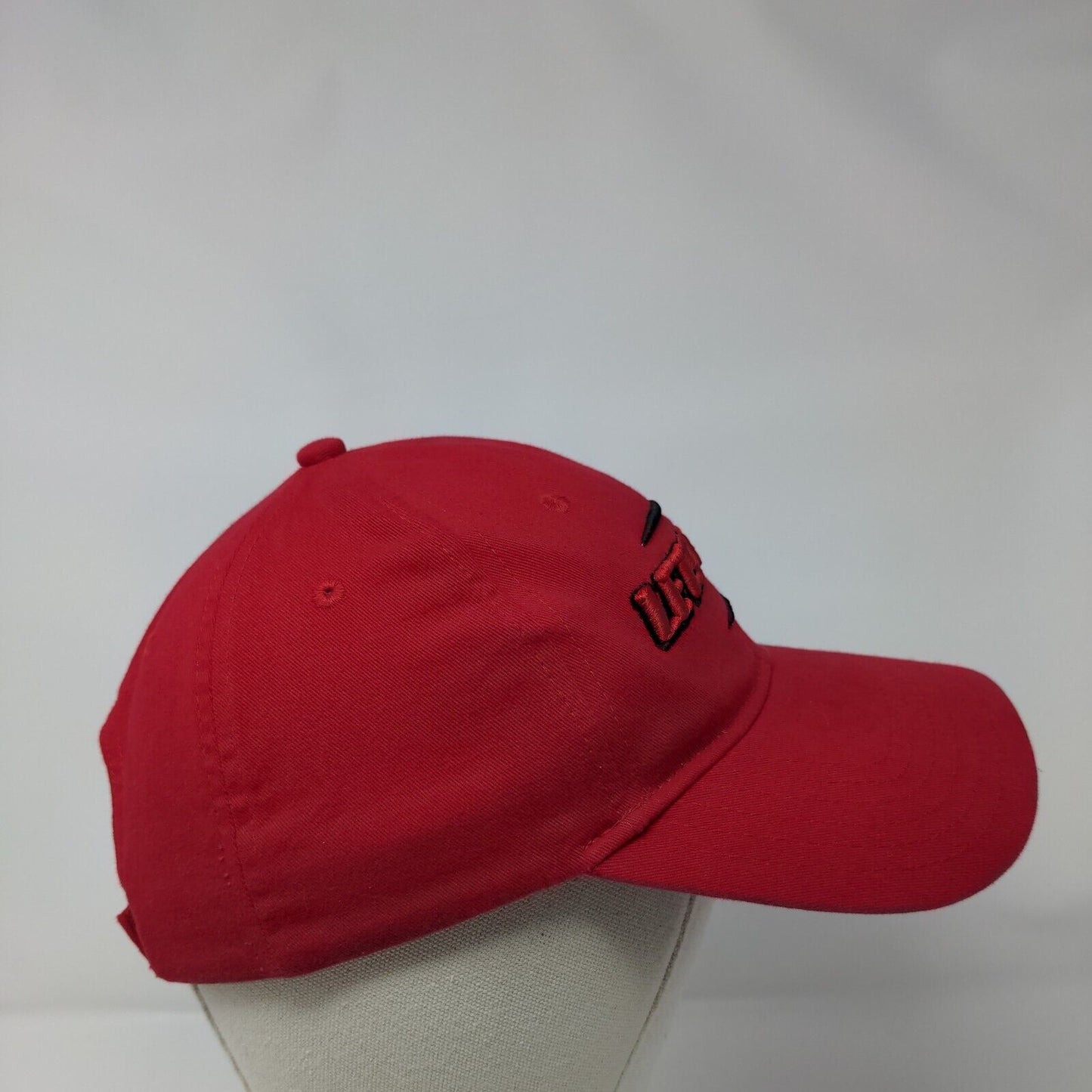 Lets Ride Strapback Hat Red OSFM Adjustable Embroidered 6 Panel Otto Cotton