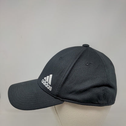 Adidas 3 Stripes Fitted Hat Black Small/Medium Aeroready Embroidered
