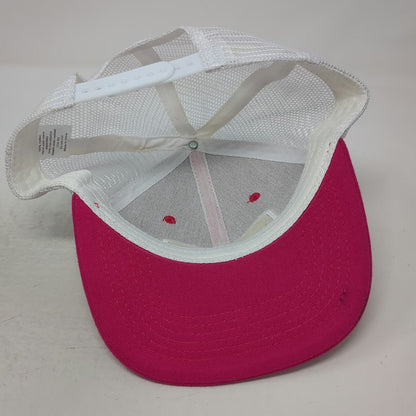 Airo Logo Patch Pink White Trucker Hat One Size Mesh Back Snapback Cap