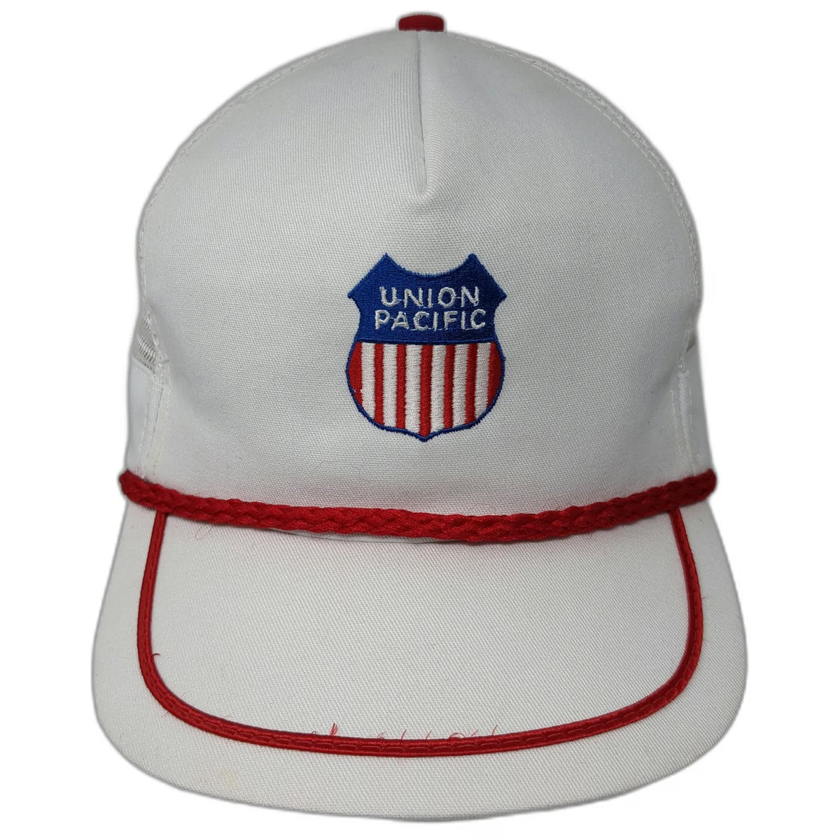 5 Panel White One Size Union Pacific Railroad Shield Logo Mesh Snapback Rope Hat