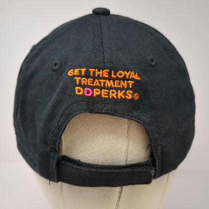 Dunkin DNKN Coffee DD Perks Black Baseball Cap Hat One Size Strapback Embroidery