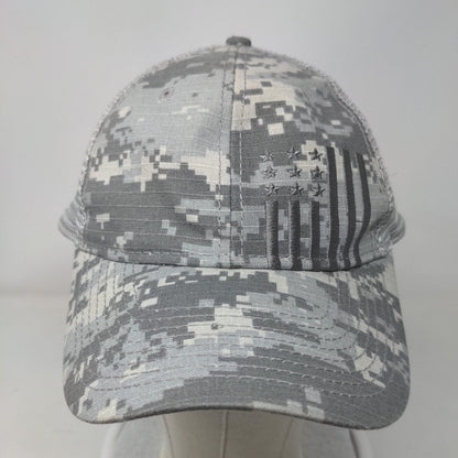 USA Flag Embroidered Snapback Trucker Hat Camouflage OS Patriotic Mesh Back