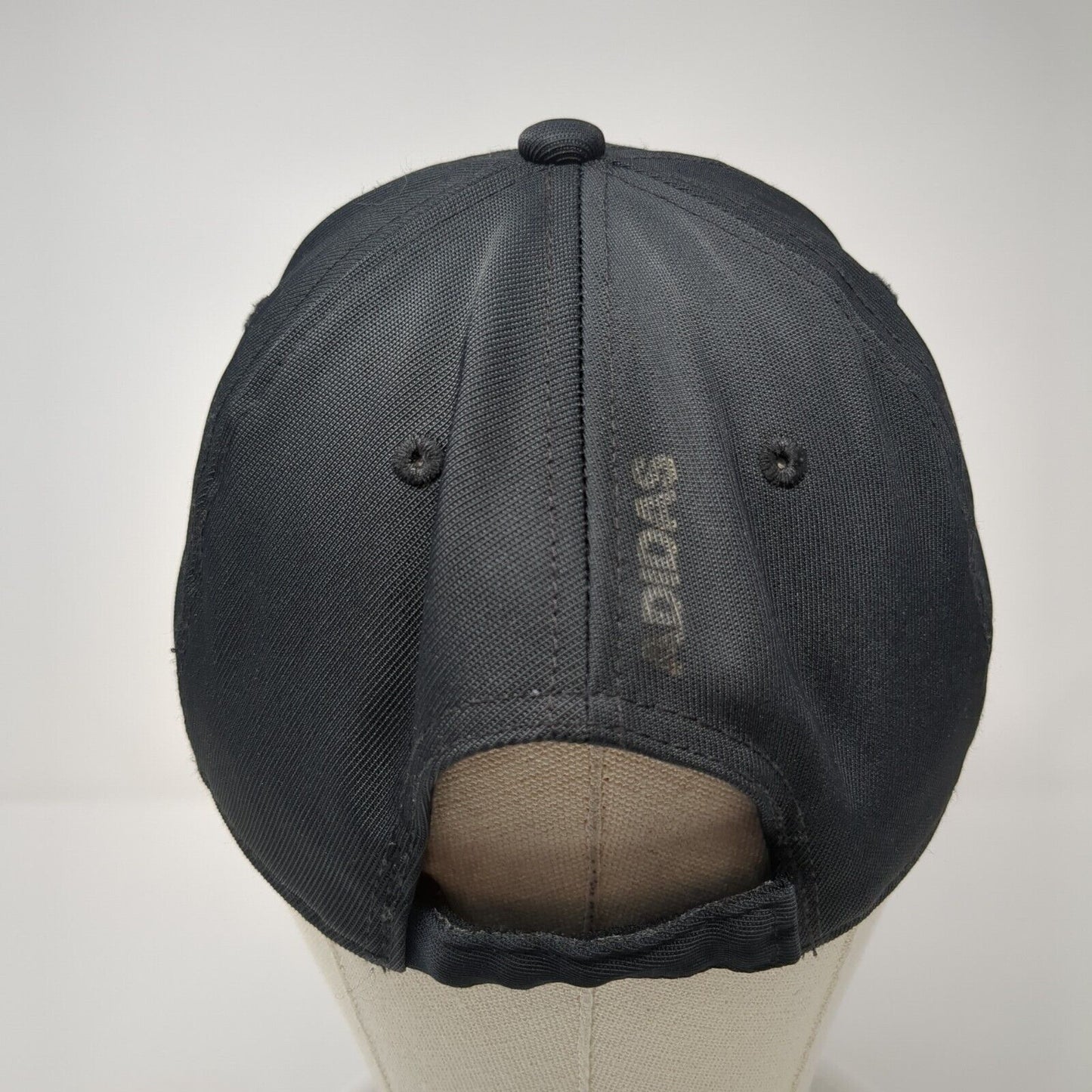 Adidas Strapback Hat Black One Size Adjustable 3 Stripes Logo 6 Panel