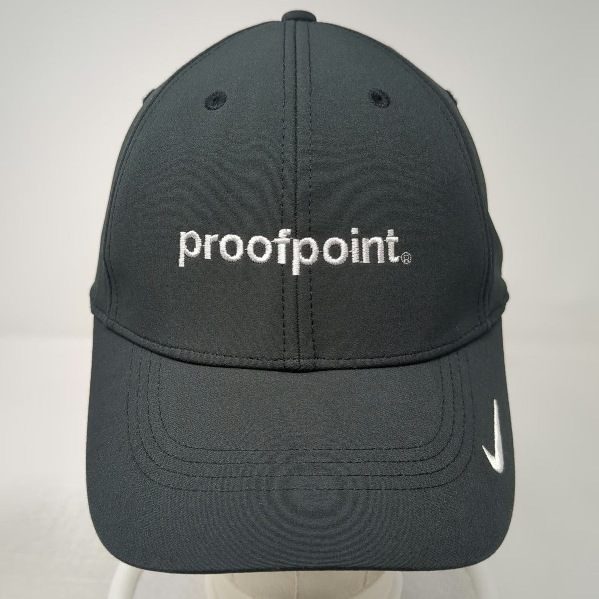 Nike Baseball Cap Black OSFM Dri-Fit Proofpoint Logo Strapback Adjustable Hat