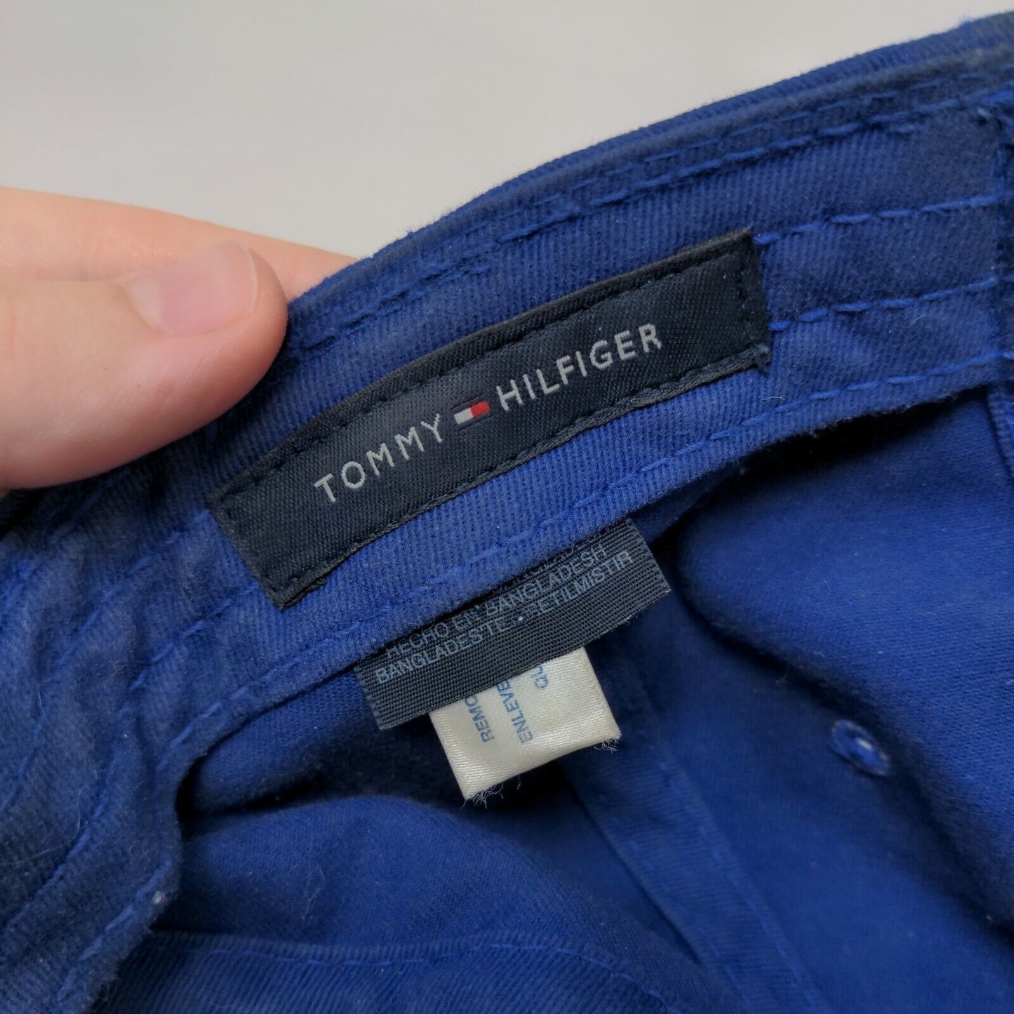 Tommy Hilfiger Slideback Hat Blue One Size Embroidered Logo 6 Panel