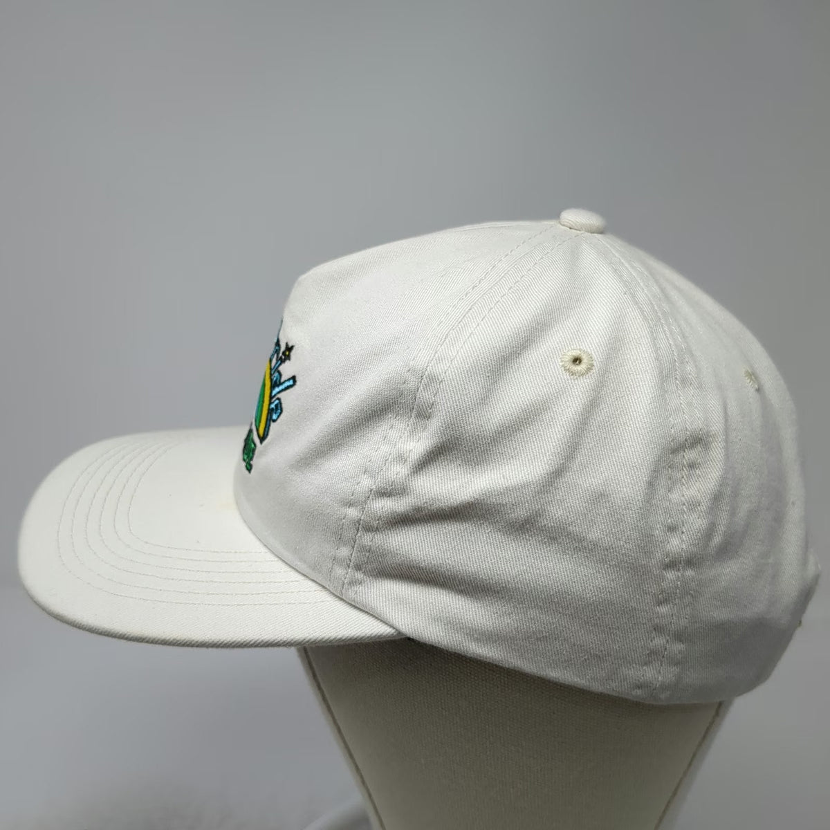 Golf Pride 5 Panel White Hat One Size Snapback Rainbow Worldwide 100% Cotton