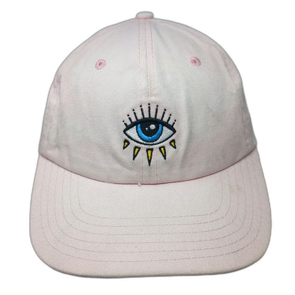 Empyre Baseball Cap Pink One Size Embroidered Eye Graphic Slideback Cotton Hat